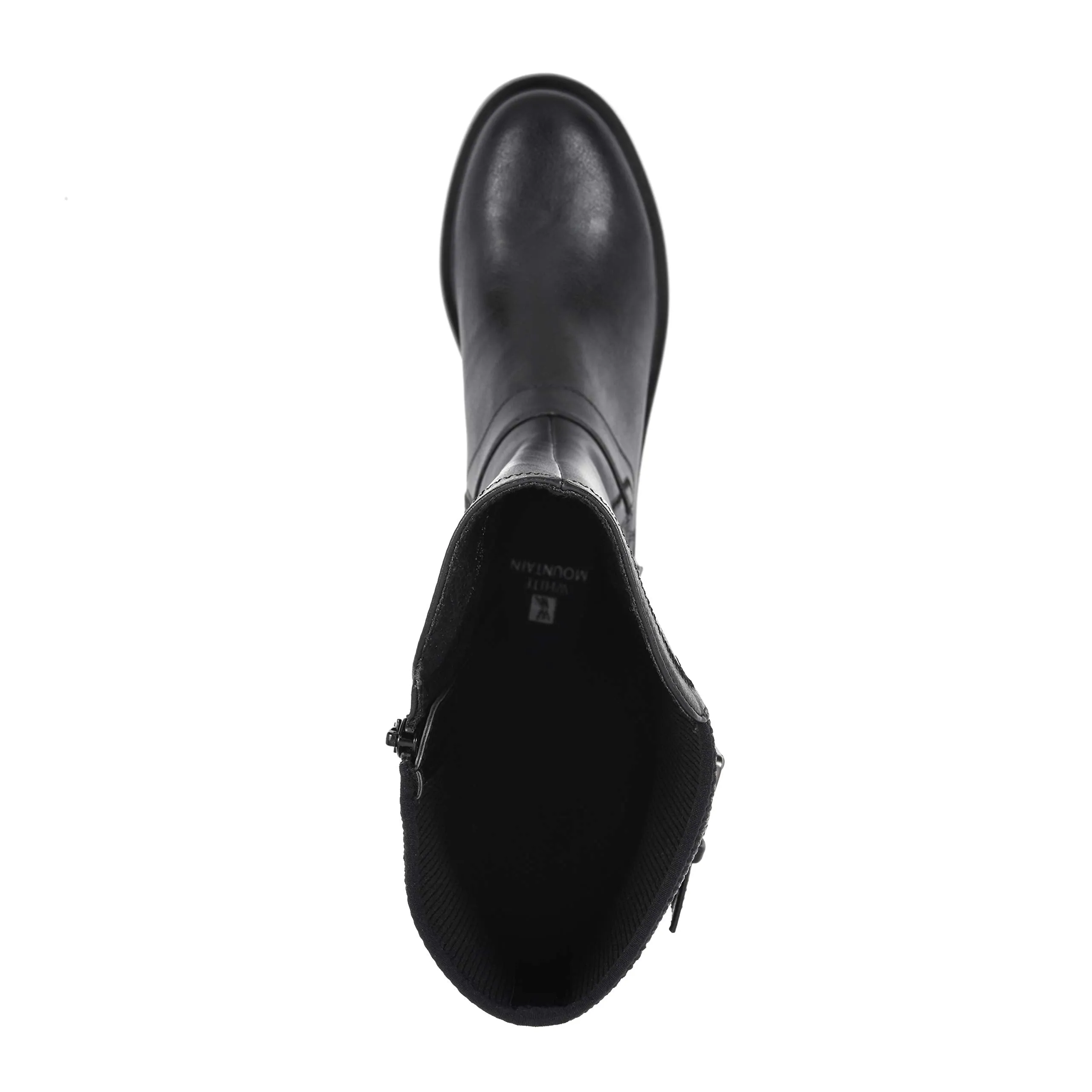 WHITE MOUNTAIN Shoes Meditate Women's Tall Riding Boot, Black/Smooth, 6.5 M