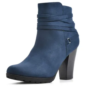 WHITE MOUNTAIN Shoes Women's Spade Bootie, Midnight/Suedette, 6 M