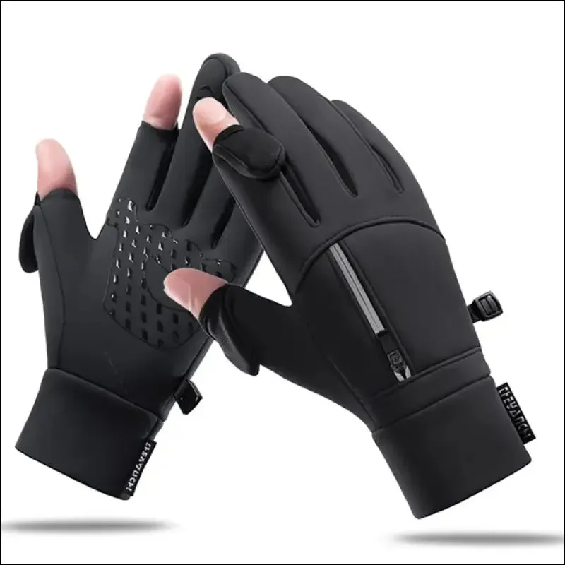 Winter fishing gloves - 2 finger flip, waterproof, windproof - men & women, warm protection fish