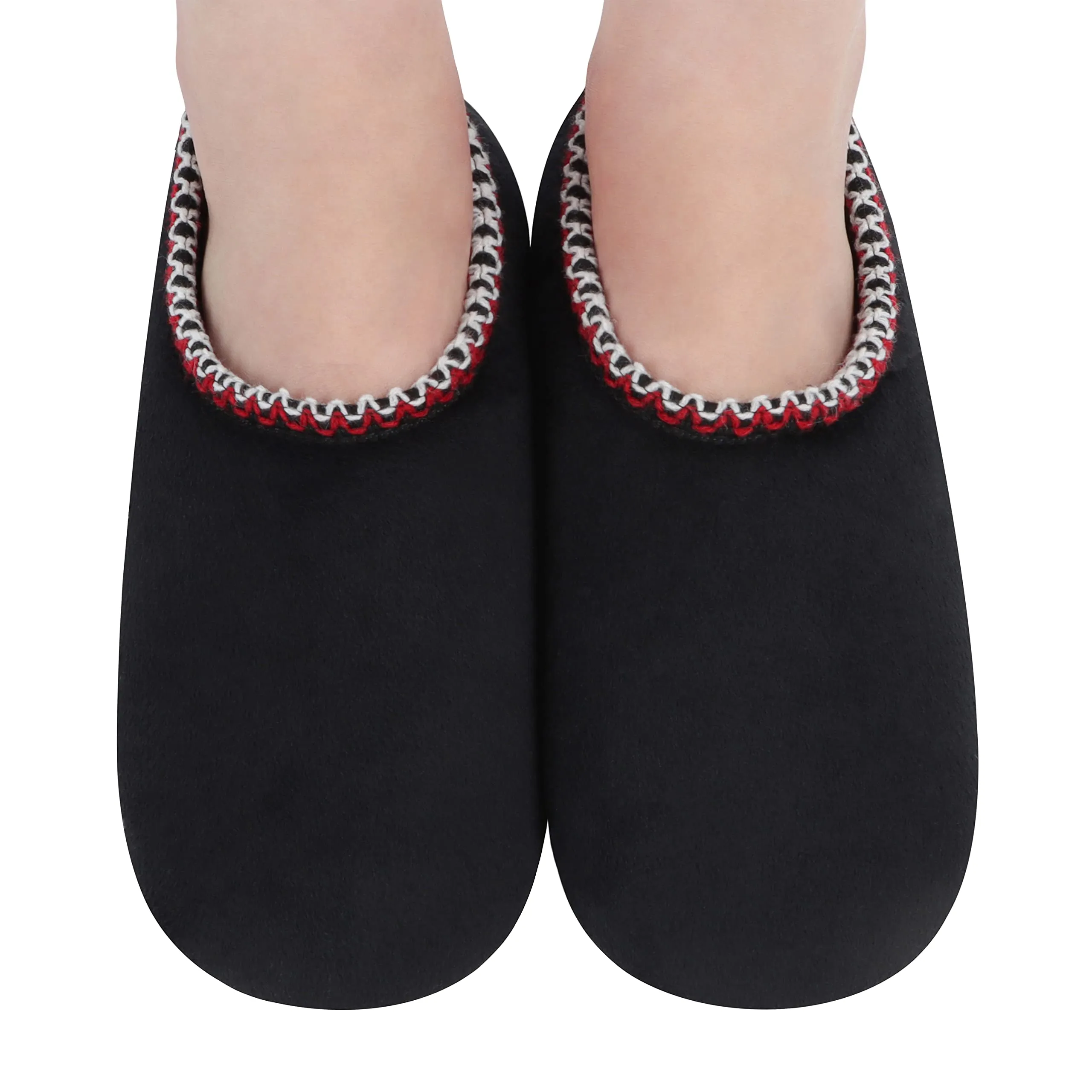 Women Solid Black Slippers, Fuzzy Nonslip, Lightweight Slippers  Slipper