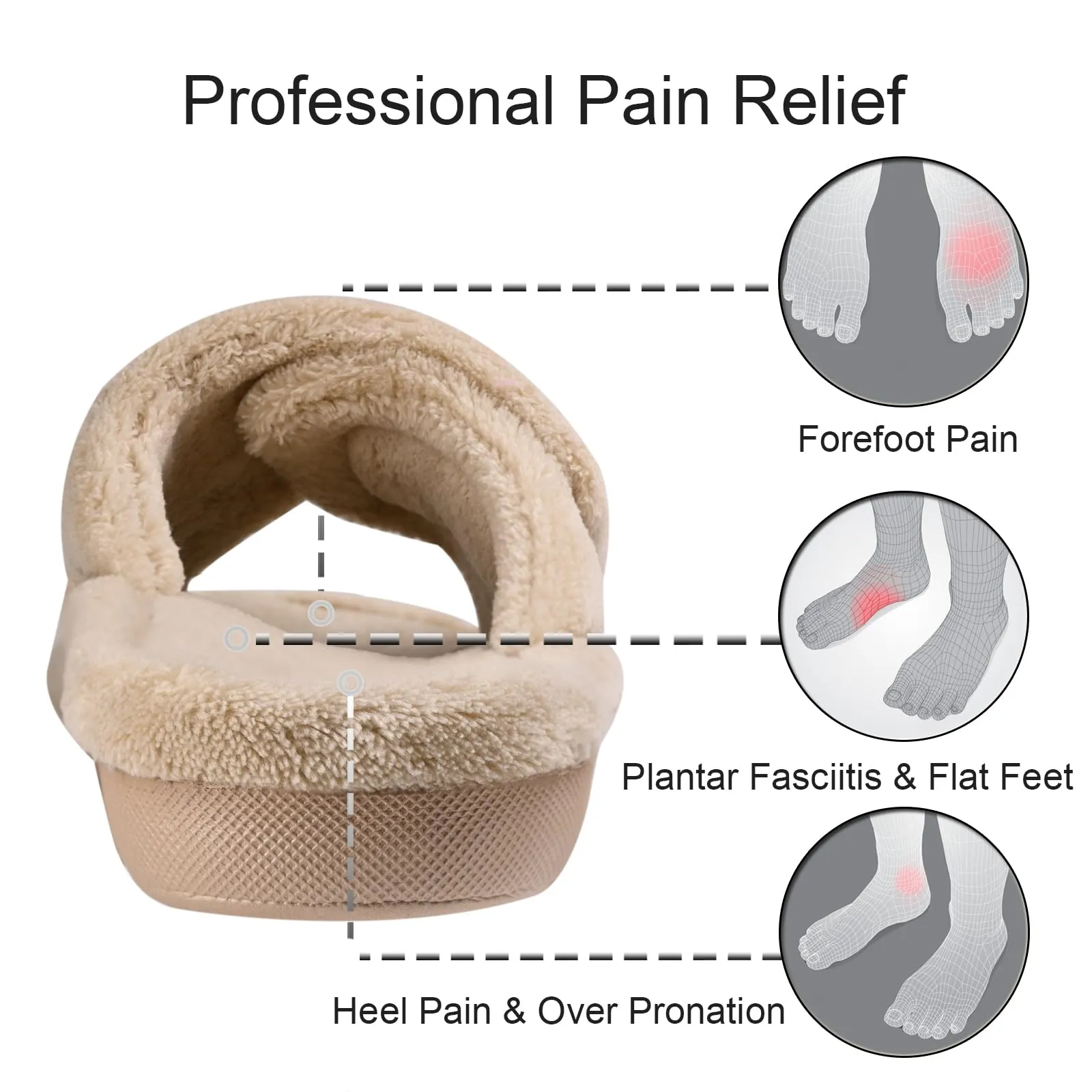 Women's Adjustable Orthotic Arch Support Slippers