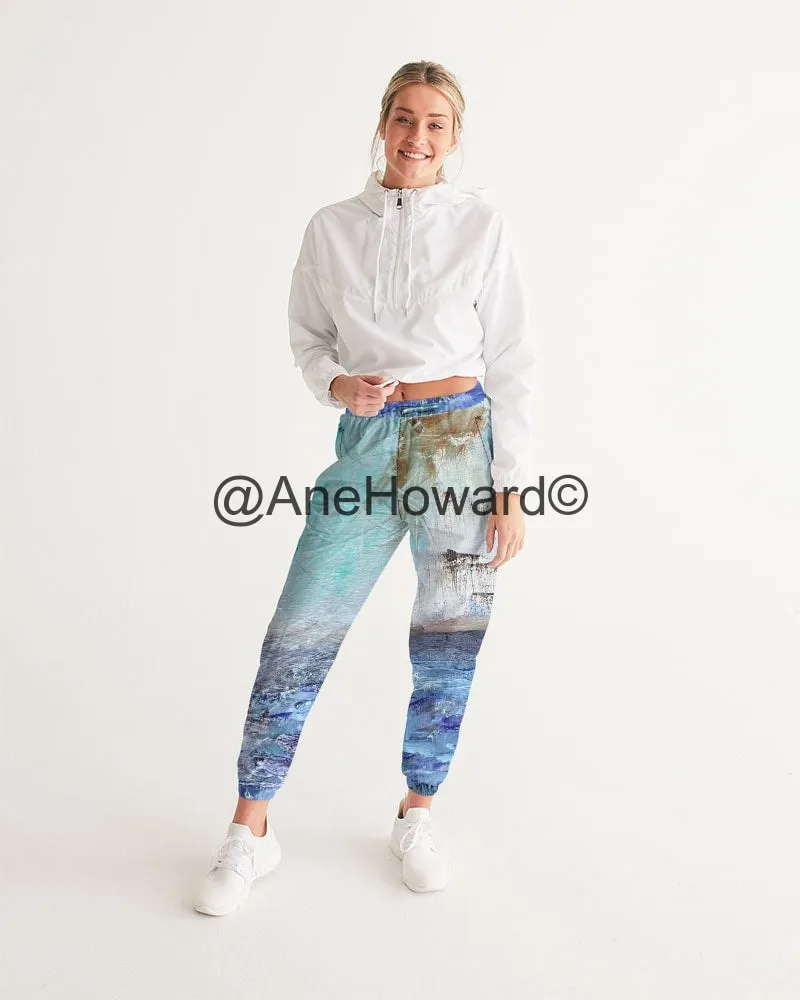 Women's All-Over Print Track Pants Woman Walking at the Beach