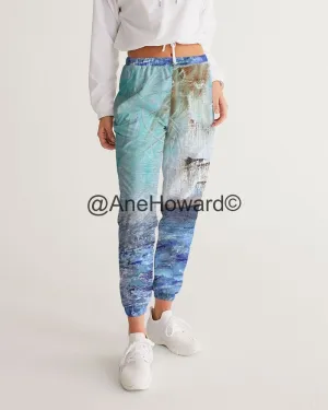 Women's All-Over Print Track Pants Woman Walking at the Beach
