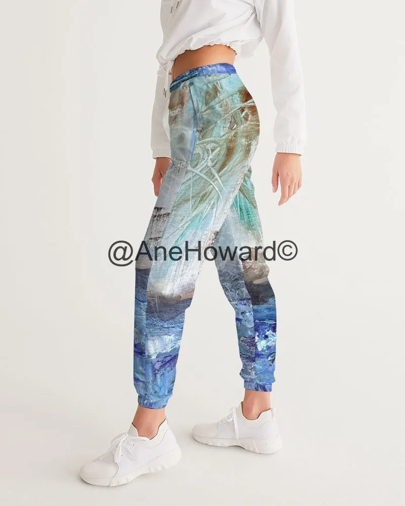 Women's All-Over Print Track Pants Woman Walking at the Beach