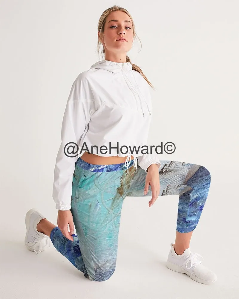 Women's All-Over Print Track Pants Woman Walking at the Beach