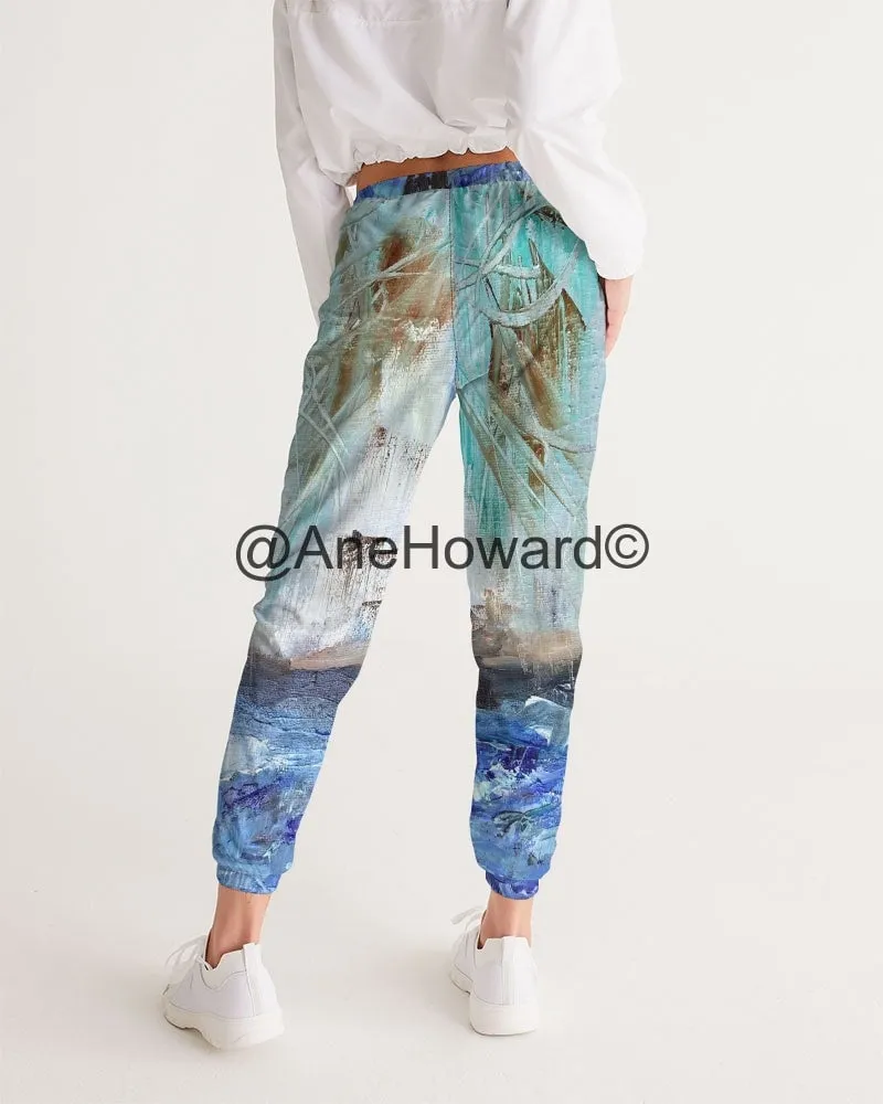 Women's All-Over Print Track Pants Woman Walking at the Beach