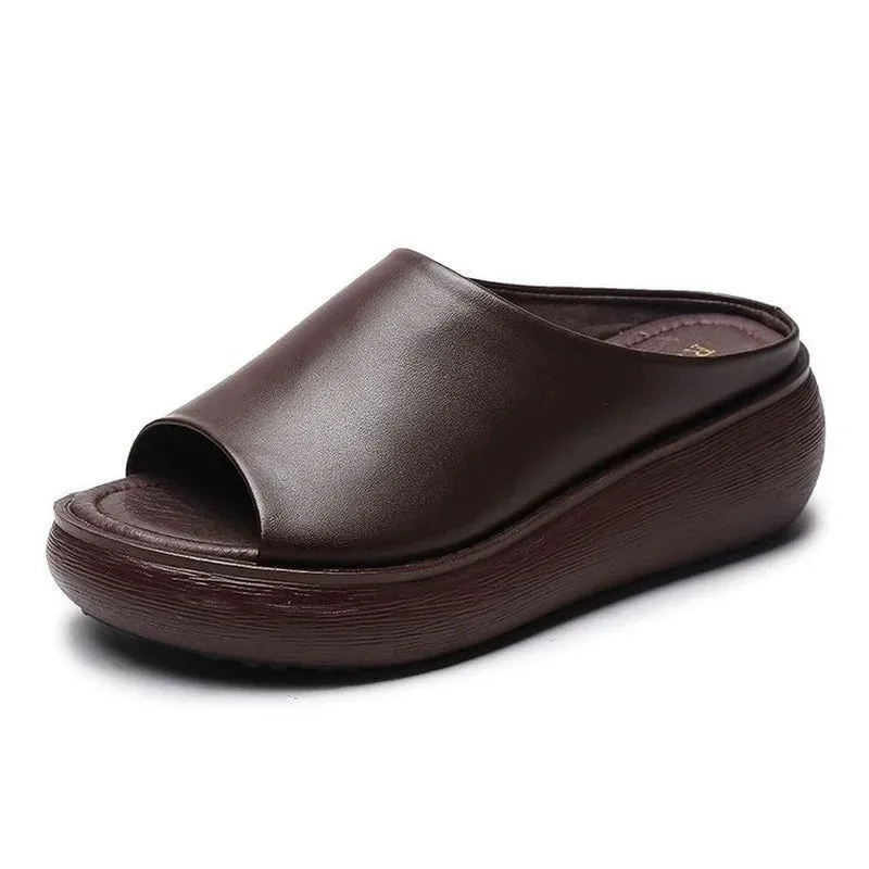 Women's Leather Walking Slippers