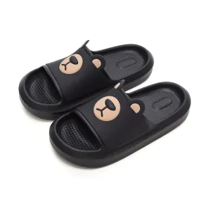 YouDiao Home Slippers with Bear Pattern - Black, Size 40-41