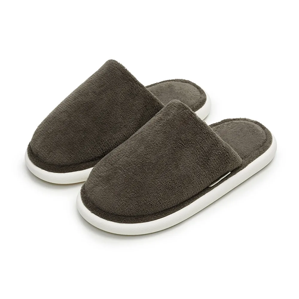 YouDiao Men's Cozy Fleece Slippers - Cocoa Brown, Size 42-43