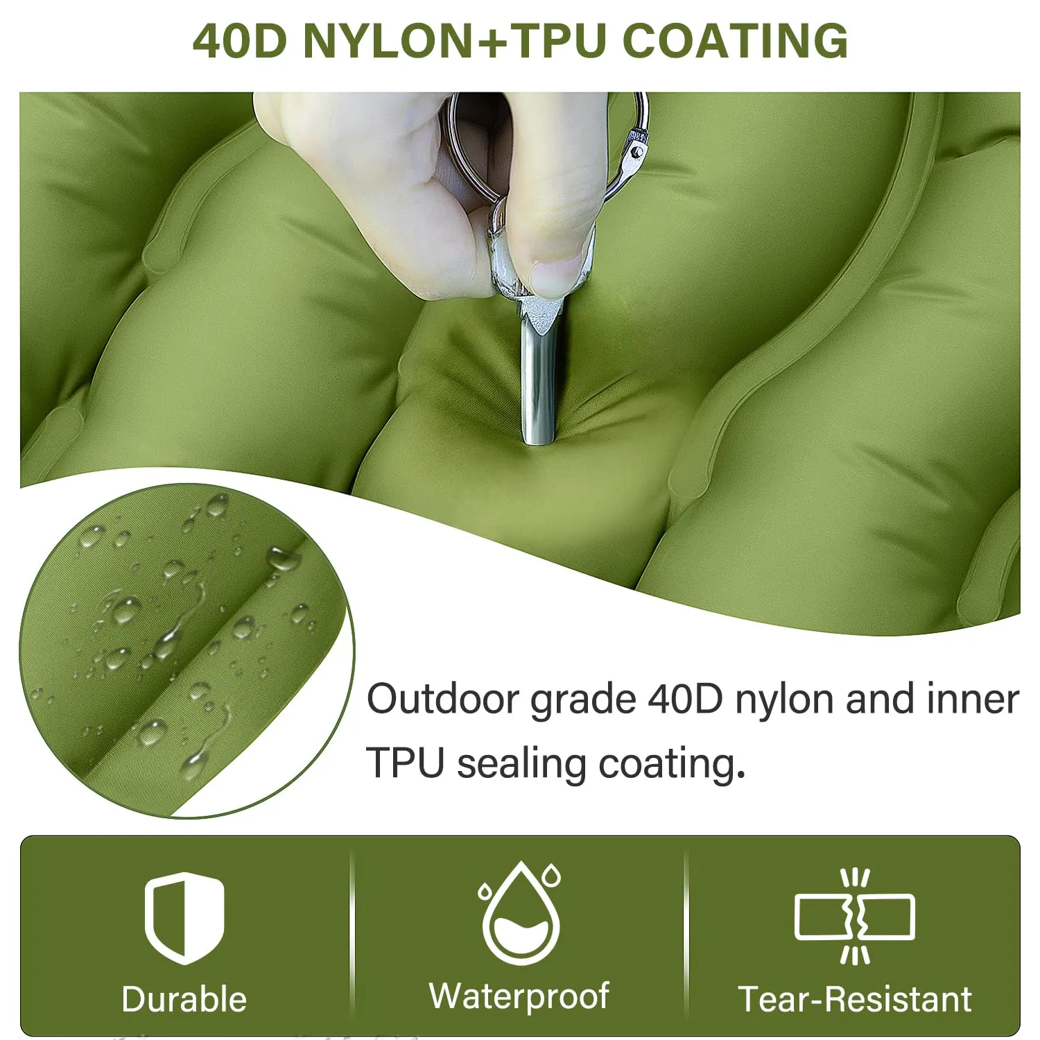 Yuzonc Camping Sleeping Pad, Ultralight Camping Mat with Pillow Built-in Foot Pump Inflatable Sleeping Pads Compact for Camping Backpacking Hiking Traveling Tent
