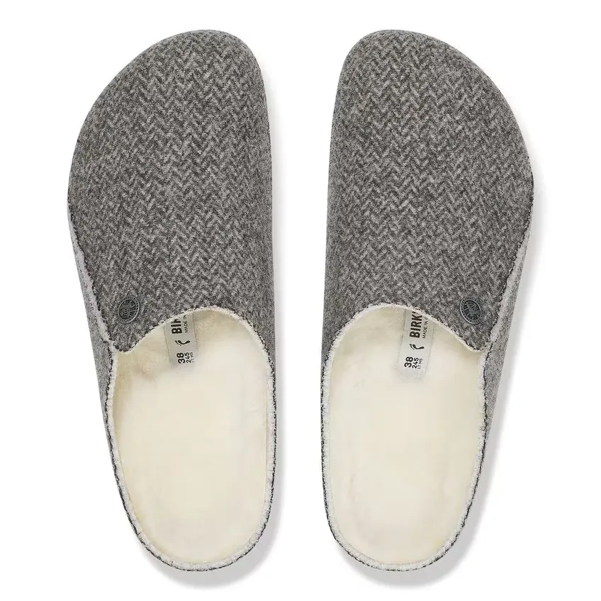 Zermatt Shearling Wool Felt - Herringbone Gray - Narrow Fit