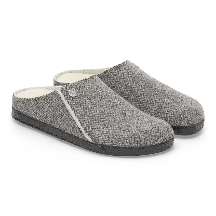 Zermatt Shearling Wool Felt - Herringbone Gray - Narrow Fit