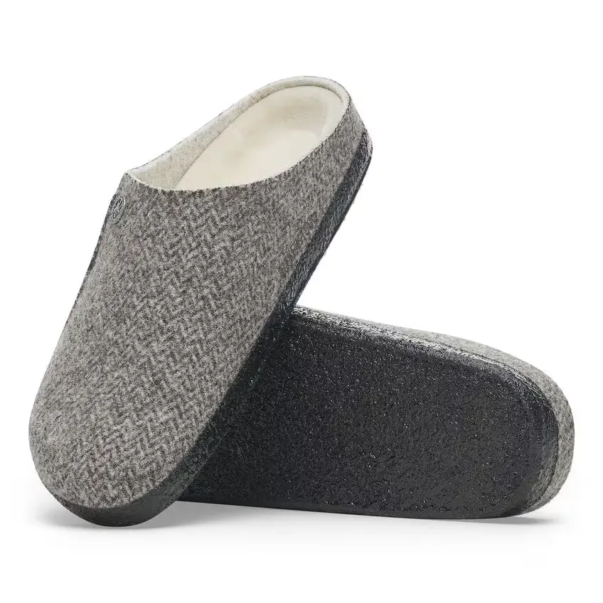 Zermatt Shearling Wool Felt - Herringbone Gray - Narrow Fit